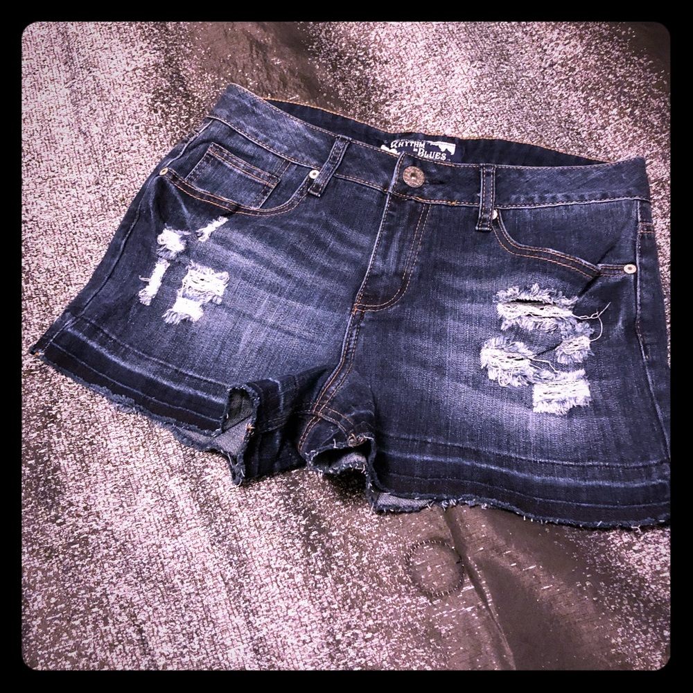 Blue rip shorts